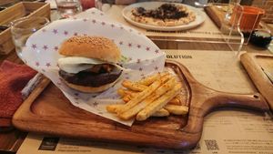 Golden Jim Burger at Premarché Alternative Diner in Kyoto