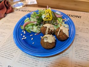 Falafel at Premarché Alternative Diner in Kyoto