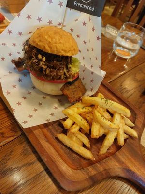 Dragon Burger at Premarché Alternative Diner in Kyoto