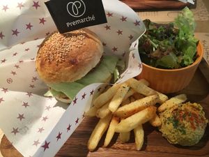 Indian Burger (with Curry Sauce)  at Premarché Alternative Diner in Kyoto