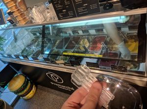 Finding our choice gelatos - took a while, worth it! at Premarché Alternative Diner in Kyoto