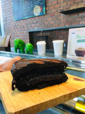 Vegan chocolate cake 😋 at The Flock Cafe in Siem Reap