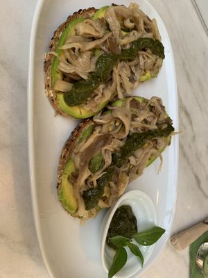Avo oyster mushroom toast  at The Flock Cafe in Siem Reap