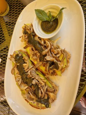 Mushroom, avocado and pesto toast   at The Flock Cafe in Siem Reap