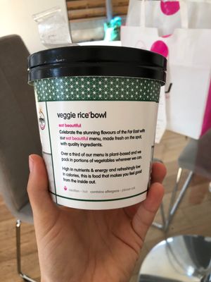 Veggie bowl at Itsu - Sheldon Square in West London