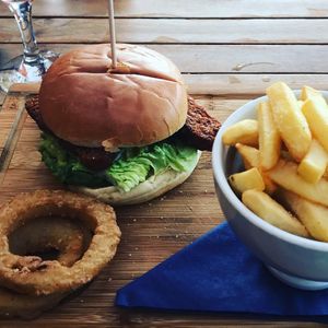 Tempeh burger  at Blue Groove in Croyde