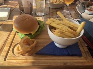 Vegan cheese burger at Blue Groove in Croyde