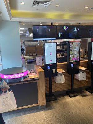 Hot food collection area  at Itsu - Lansdowne House in London