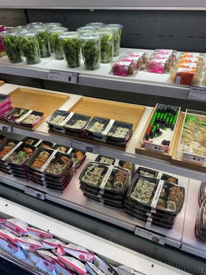 Cold options (vegan options marked VE)  at Itsu - Lansdowne House in London