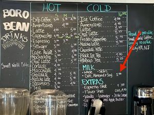 Vegan tax  at Boro Bean in Hopewell