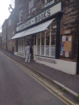 Outside at Scarthin Books Cafe in Cromford