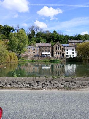 Beautiful setting at Scarthin Books Cafe in Cromford