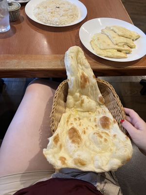 This is the plain naan, it was as large as my leg!! 😂  at Spice Oven in Tokyo