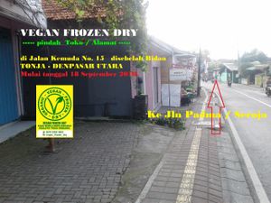 H - 1
SEKILAS INFO STORE

Dear All My Customer Denpasar dan sekitar nya, Resto/Depot/Kedai dan HoReCa

Berhubung ruang dan waktu serta tempat, bahwa dengan ini di informasikan bahwa
Vegan Frozen Dry Organik pindah Toko di Jalan Kemuda No. 15 disebelah Bidan
Mulai tanggal 18 September 2018
Open Store 09.00 – 21.00 WITA.

Untuk Link nya adalah sbb
https://goo.gl/maps/EasbjTH1eNz

Terima kasih atas perhatiaan , kepercayaan dan kerjasamanya selama ini telah membeli Bahan Baku Olahan Frozen dan Kering Vegetarian di Toko kami.

Informasi Lebih Lanjut dapat menghubung in
Han Guang WA 0878 8383 5853

#Vegetarian #VegetarianBali #VegetarianKedai #VegetarianResto #VegetarianDepot #VegetarianHoReCa #VegetarianLover #VegetarianFoodShare

#Vegan #VeganBali #VeganKedai #VeganResto #VeganDepot #VeganHoReCa #VeganFood #VeganFoodBali

#BahanMakanan #BahanMakananBali #FrozenVegetarian #FrozenVegan #KeringVegetarian

#Denpasar #DenpasarBali #sanur #seminyak #Kuta #seminyak #NusaDua #Canggu #Dalung #Sempidi #Gianyar #Ubud #karangAsem #bangli #Singaraja #klungkung #Negara #GojekBali #GoSendBali #GoShopBali at Vegetarian Vegan Frozen Dry in Denpasar