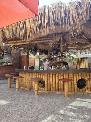 the bar at Banana's Adventure Hostel in Huacachina