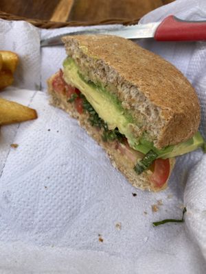 Vegan sandwich   at Banana's Adventure Hostel in Huacachina