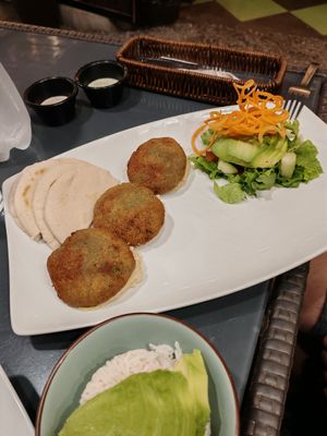 Falafal (ask for no dips/sauces) at Banana's Adventure Hostel in Huacachina