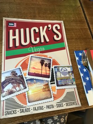 Vegan menu at Huck's in Brandon