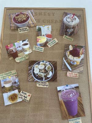 Cute options board at Freshest Natural Ice Creams in San Antonio