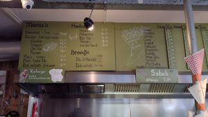 Menu part 1 (no separate vegan section) at Karels Bio Friet in Leiden