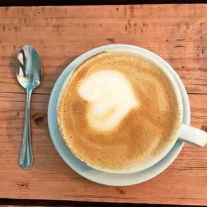 Coffee Latte with oat at Sophie's in Aberystwyth