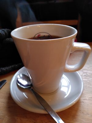 Decaf tea (January 2024) at Sophie's in Aberystwyth