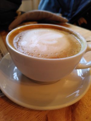 Decaf latte (January 2024) at Sophie's in Aberystwyth