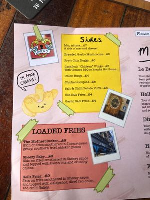 The menu page 2  at Le Pub in Newport