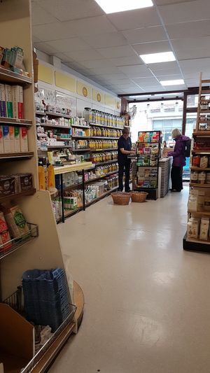 Inside of shop at Sunrise Wholefoods in Castle Douglas