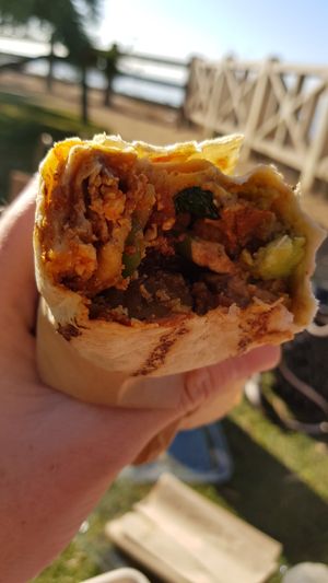 Vegan burrito at Groundwork Coffee in Venice