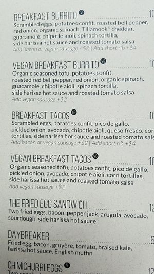 menu at Groundwork Coffee in Venice