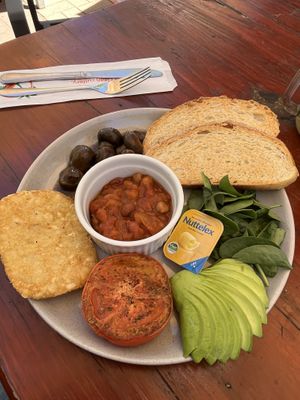 Vegan brekkie  at The Bean Tree Cafe in Alice Springs
