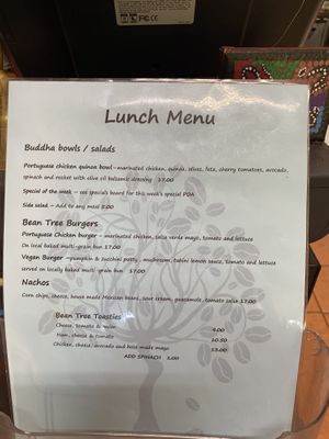 Limited vegan options at The Bean Tree Cafe in Alice Springs