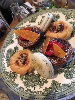Vegan biscuit, macaron (!) and chocolate sponge.  at 60 Hope Street in Liverpool