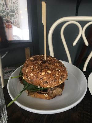Caramelized sweet potatoes and mushroom sandwich at Fermento in Long Beach