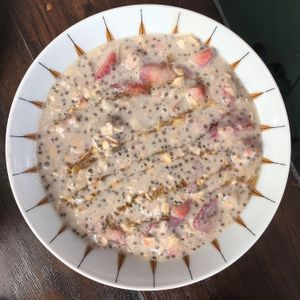 Chia Pudding  (Oats, seasonal Berries & Chia seed) at Fermento in Long Beach
