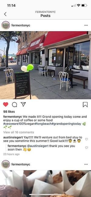 grand opening instagram post at Fermento in Long Beach