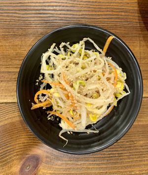 Side dish - complementary with the bibimbap  at Dubuga Tofu Go - Bibimbap Restaurant - 두 부가 in Busan