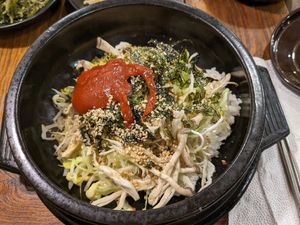 Mushroom & tofu bibimbap at Dubuga Tofu Go - Bibimbap Restaurant - 두 부가 in Busan