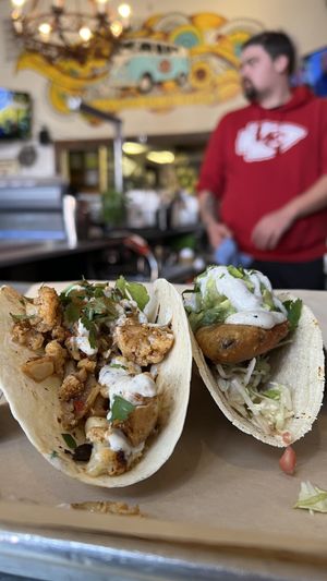 Cauliflower taco on left, portobello on right   at Kansas City Taco Company in Kansas City
