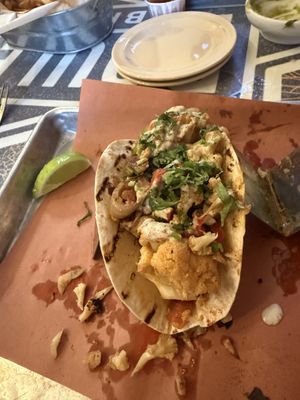 Cauliflower taco (so good I forgot to take a pic until I finished the first one) 😊  at Kansas City Taco Company in Kansas City