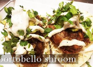 Portobello Tacos with Vegan Garlic Aioli at Kansas City Taco Company in Kansas City