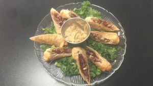 Spring rolls with house sauce at The Reizod Vegan Experience in Columbia