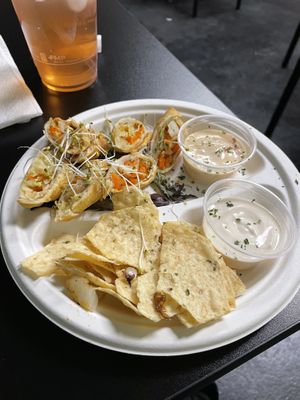 Spring rolls  at The Reizod Vegan Experience in Columbia
