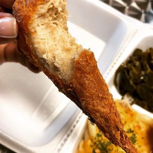 Fried chicken, Mac n cheese, collards  at The Reizod Vegan Experience in Columbia