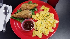 Fried Chicken and Mac and Cheese at The Reizod Vegan Experience in Columbia