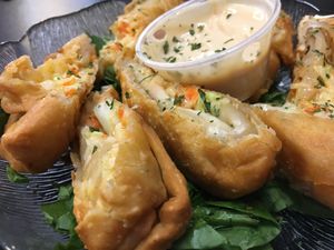 Spring rolls at The Reizod Vegan Experience in Columbia