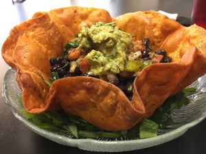 Taco salad at The Reizod Vegan Experience in Columbia