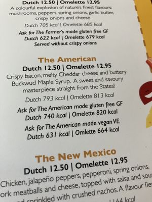 “We can make vegan pancakes but we can’t completely make vegan omelette” - Why on menu then?  at The Pancake House - Center Parcs in Newark