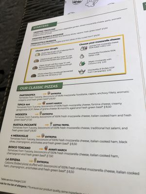 Menu  at Mister Pizza - Duomo in Florence